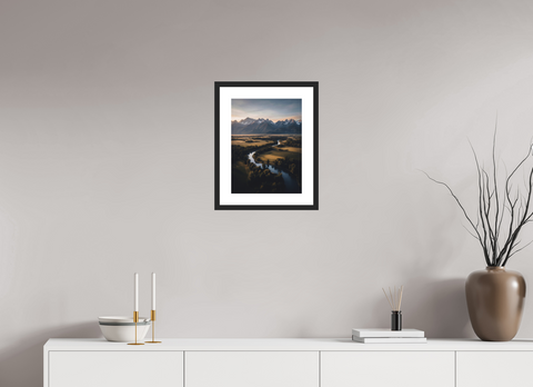 30 x 40 cm, Fine Art Print — Framed "Valley Artery" – Aerial Snake River Landscape Fine Art Print