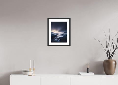 30 x 40 cm, Fine Art Print — Framed "Drifting Silence" – Serene Fjord Landscape Fine Art Print