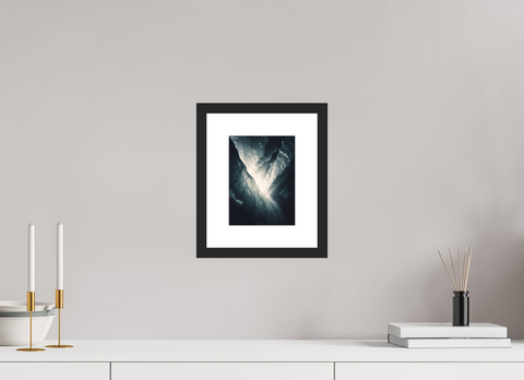 15 x 20 cm, Fine Art Print — Framed "Glacial Sanctum" – Abstract Ice Cave Fine Art Print