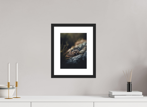 21 x 28 cm, Fine Art Print — Framed "Silent Warning" – Prairie Rattlesnake Wildlife Fine Art Print
