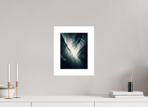 21 x 28 cm, Fine Art Print — Unframed "Glacial Sanctum" – Abstract Ice Cave Fine Art Print