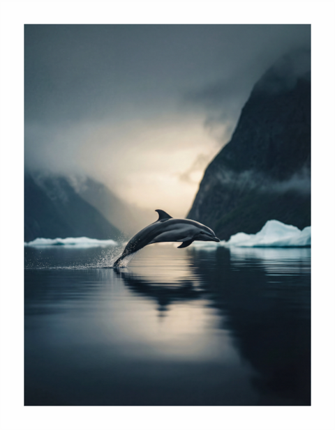 Main image Hourglass Flight – Antarctic Dolphin Wildlife Fine Art Print