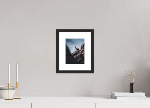 15 x 20 cm, Fine Art Print — Framed Ibex Sentinel – Nubian Ibex Wildlife Fine Art Print