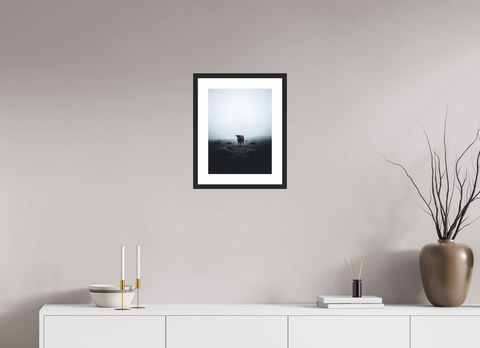 30 x 40 cm, Fine Art Print — Framed "Highland Sentinel" – Madeiran Cattle Fine Art Print