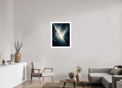 60 x 80 cm, Fine Art Print — Unframed "Glacial Sanctum" – Abstract Ice Cave Fine Art Print