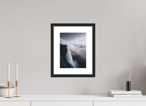 21 x 28 cm, Fine Art Print — Framed "Edge of the Abyss" – Highland Waterfall Fine Art Print