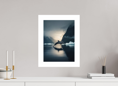 30 x 40 cm, Fine Art Print — Unframed Hourglass Flight – Antarctic Dolphin Wildlife Fine Art Print