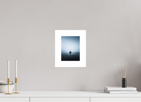 15 x 20 cm, Fine Art Print — Unframed "Into the Grey" – Minimalist Fishing Boat Fine Art Print