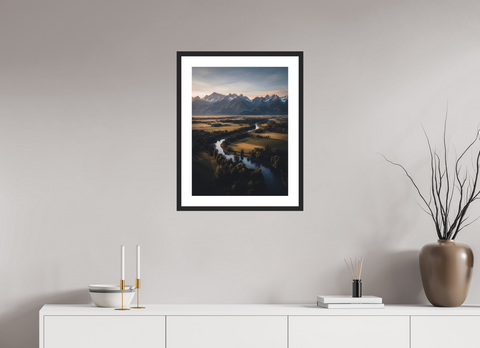 45 x 60 cm, Fine Art Print — Framed "Valley Artery" – Aerial Snake River Landscape Fine Art Print