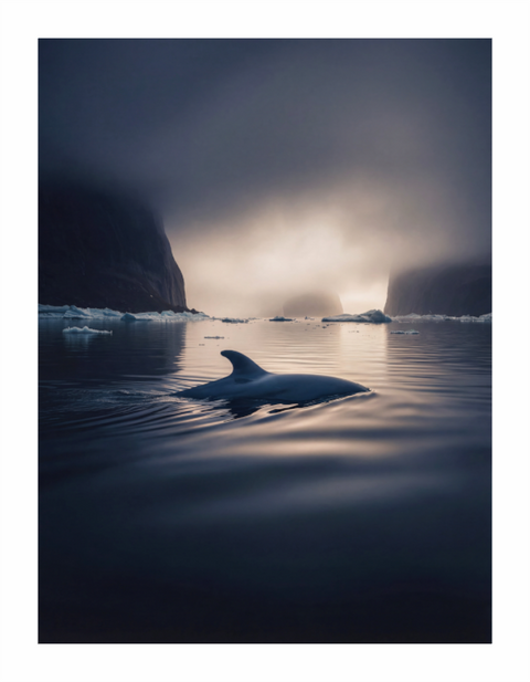 Main image Minke Breath – Antarctic Whale Surfacing Fine Art Print