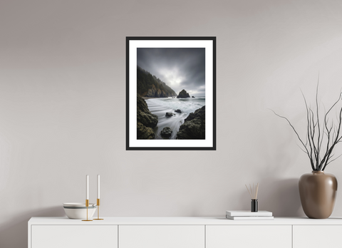 45 x 60 cm, Fine Art Print — Framed Secret Meridian – Coastal Sea Stack Fine Art Print