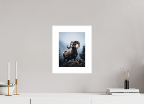 21 x 28 cm, Fine Art Print — Unframed "Alpine Monarch"– Bighorn Sheep Wildlife Fine Art Print