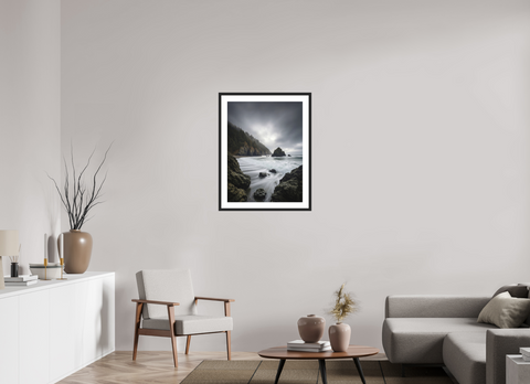 60 x 80 cm, Fine Art Print — Framed Secret Meridian – Coastal Sea Stack Fine Art Print