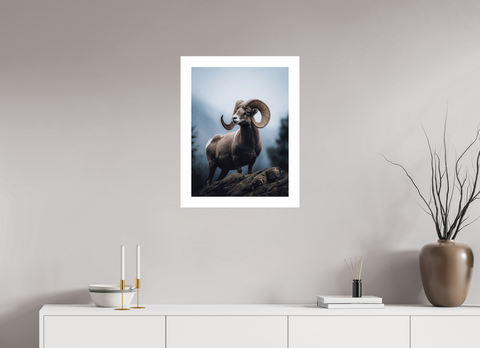 45 x 60 cm, Fine Art Print — Unframed "Alpine Monarch"– Bighorn Sheep Wildlife Fine Art Print
