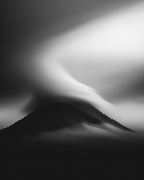 El Misti Volcano, Peru | Generative Monochrome Fine Art Print - chaipeau