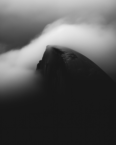 Half Dome, Yosemite National Park, USA | Generative Monochrome Fine Art Print - chaipeau