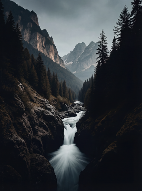 Silken Gorge – Long Exposure Mountain Landscape Fine Art Print