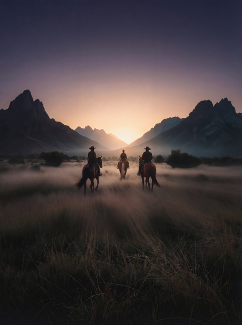 Generative art print of wind-sculpted sand dunes at twilight, ripple patterns leading to dark mountains, framed in matte black solid wood.