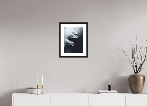 30 x 40 cm, Fine Art Print — Framed Ice Edge Abstract – Aerial Polar Landscape Fine Art Print
