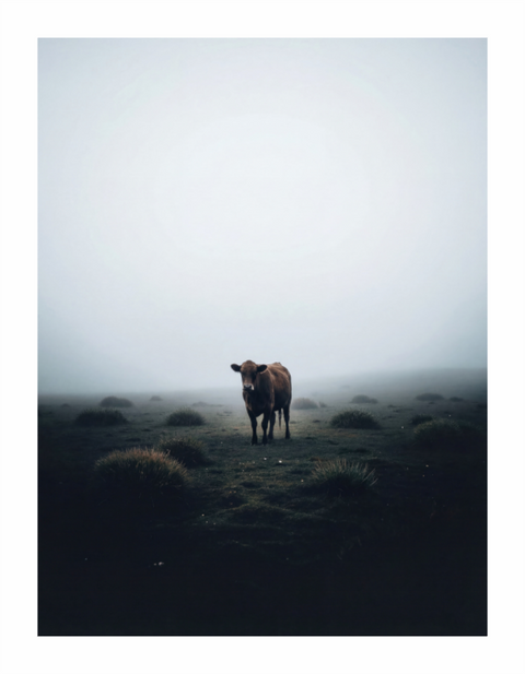 Main image "Highland Sentinel" – Madeiran Cattle Fine Art Print
