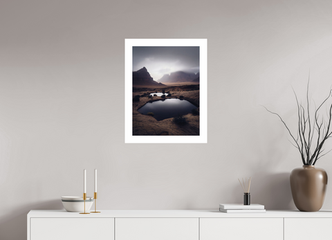 45 x 60 cm, Fine Art Print — Unframed Desert Mirror – Wadi Rum Rock Pool Fine Art Print