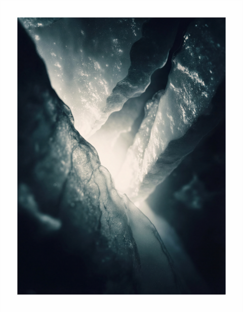 Main image "Glacial Sanctum" – Abstract Ice Cave Fine Art Print